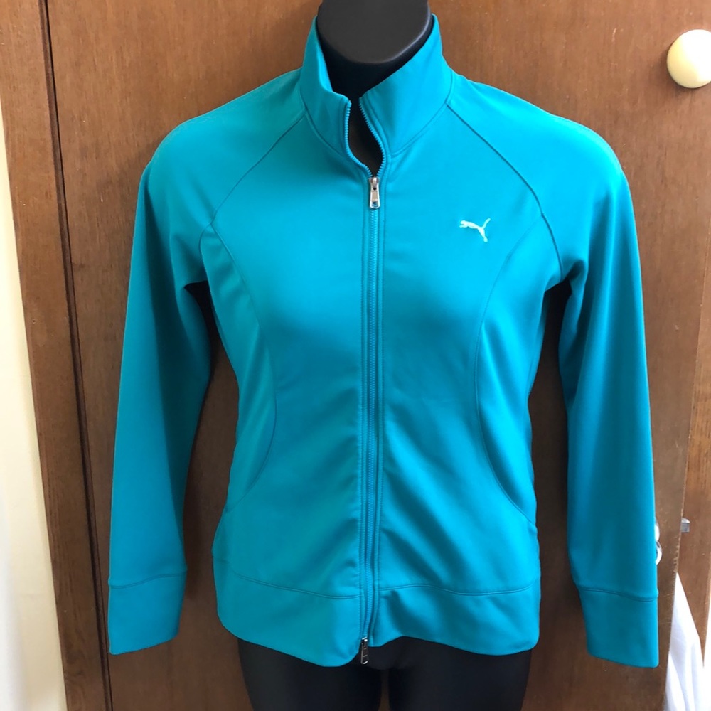 EUC puma | teal full zip activewear jacket size medium